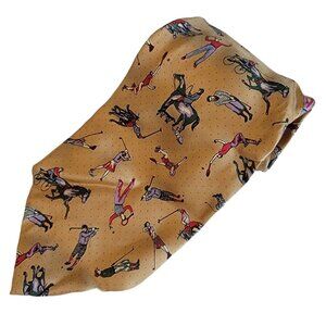 Alain Silk Tie Sports Golf Tennis Jockey Horse Race Mens Necktie Business Career